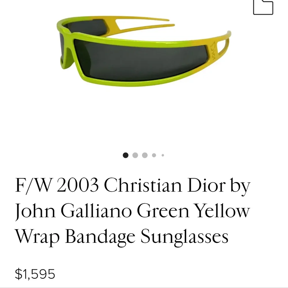 2003 Christian Dior by John Galliano Green Yellow Wrap Bandage Sunglas